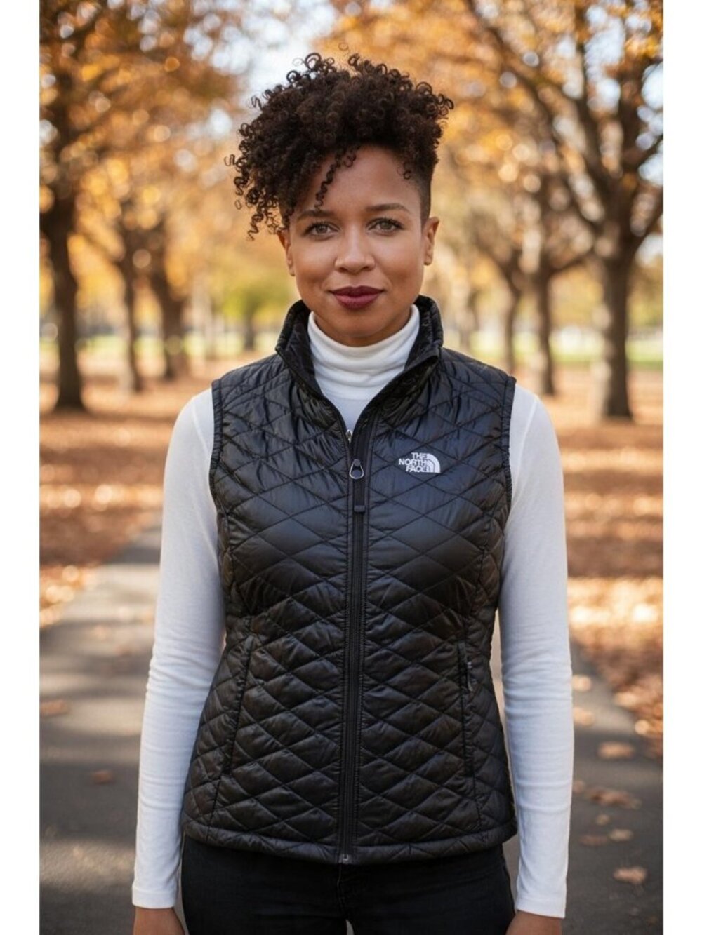 The North Face Women's ThermoBall Black Quilted Insulated Vest XL Lightweight